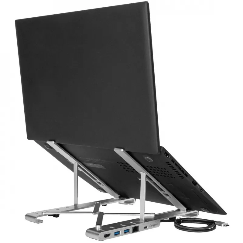 Nešiojamas stovas su integruotu dokų stotimi ir nešiojamojo kompiuterio laikikliu USB-C 3.2 Gen 1 Thunderbolt 3