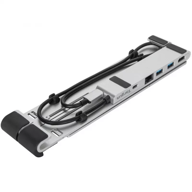 Nešiojamas stovas su integruotu dokų stotimi ir nešiojamojo kompiuterio laikikliu USB-C 3.2 Gen 1 Thunderbolt 3