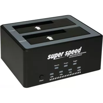 ROLINE HDD doko stotelė - 2 lizdai - 6,4 cm, 8,9 cm (2,5, 3,5 colio) - SATA 6Gb/s - 600 MB/s - USB 2.0 - Juoda (16.01.4122)