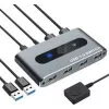 Techly USB 3.0 jungiklis 2 kompiuterių įėjimai 4 išėjimai - 4 prievadų - USB 2.0