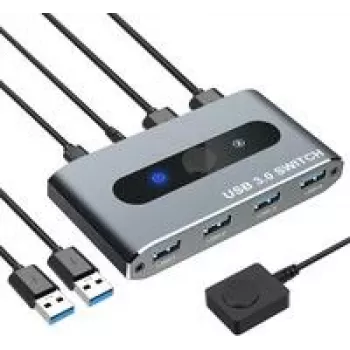 Techly USB 3.0 jungiklis 2 kompiuterių įėjimai 4 išėjimai - 4 prievadų - USB 2.0