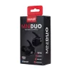 MAXELL MINI DUO belaidės ausinės į ausį su įkrovimo dėklu Juodos