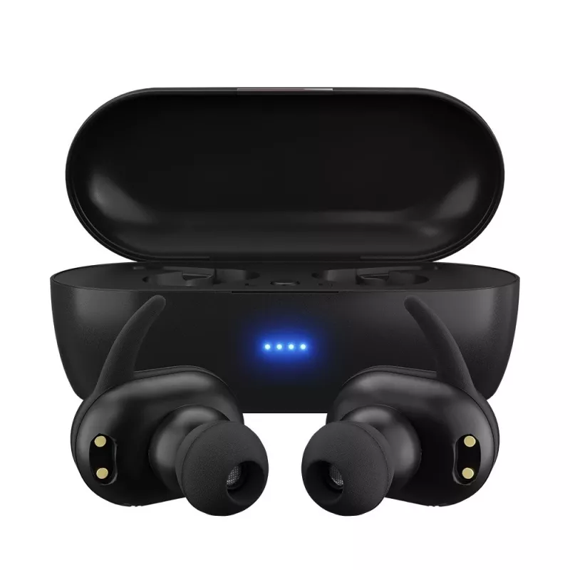 MAXELL MINI DUO belaidės ausinės į ausį su įkrovimo dėklu Juodos