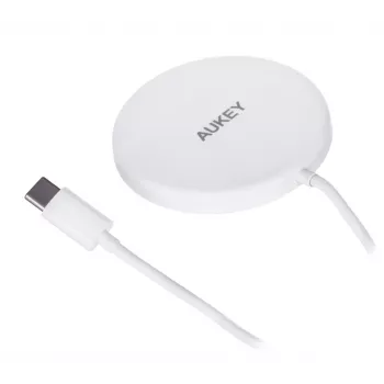 AUEKY Aircore Magnetic LC-A1 belaidis magnetinis QI įkroviklis USB-C 15W Baltas