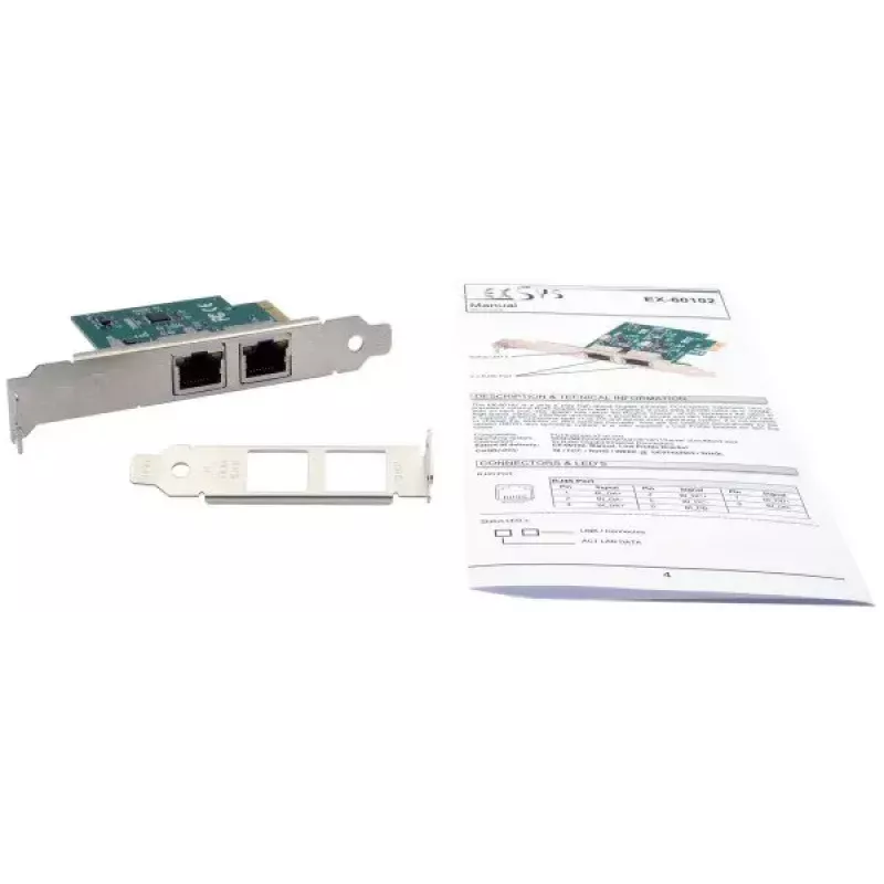 Vidinė eterneto kortelė EXSYS EX-60102 1000 Mbit/s PCI Express