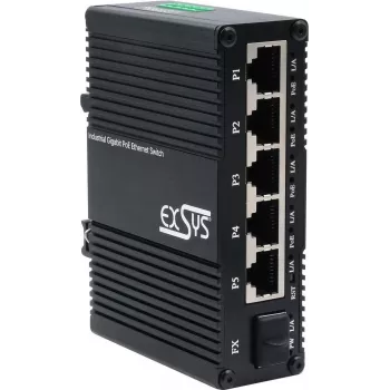 Exsys EX-62030MPOE-SFP mini valdomas Gigabit PoE+ jungiklis su 5 prievadais ir SFP