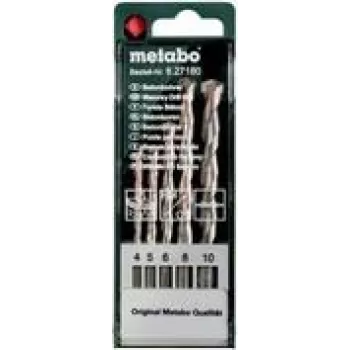 Metabo 627180000 betoninių spiralinių grąžtų rinkinys – 5 vnt.: 4, 5, 6, 8, 10 mm
