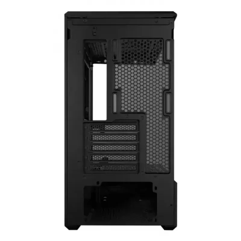 Mini bokso korpusas Lian Li Vector V100R MINI — Mini-ITX/Micro-ATX, grūdintas stiklas, 3x120 mm šoniniai + 1x120 mm galiniai ventiliatoriai, 2x 2,5 colio + 1x 3,5 colio diskų vietos, juodas