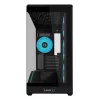 Mini bokso korpusas Lian Li Vector V100R MINI — Mini-ITX/Micro-ATX, grūdintas stiklas, 3x120 mm šoniniai + 1x120 mm galiniai ventiliatoriai, 2x 2,5 colio + 1x 3,5 colio diskų vietos, juodas