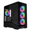 Mini bokso korpusas Lian Li Vector V100R MINI — Mini-ITX/Micro-ATX, grūdintas stiklas, 3x120 mm šoniniai + 1x120 mm galiniai ventiliatoriai, 2x 2,5 colio + 1x 3,5 colio diskų vietos, juodas