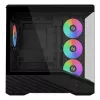 Mini bokso korpusas Lian Li Vector V100R MINI — Mini-ITX/Micro-ATX, grūdintas stiklas, 3x120 mm šoniniai + 1x120 mm galiniai ventiliatoriai, 2x 2,5 colio + 1x 3,5 colio diskų vietos, juodas
