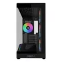 Mini bokso korpusas Lian Li Vector V100R MINI — Mini-ITX/Micro-ATX, grūdintas stiklas, 3x120 mm šoniniai + 1x120 mm galiniai ventiliatoriai, 2x 2,5 colio + 1x 3,5 colio diskų vietos, juodas