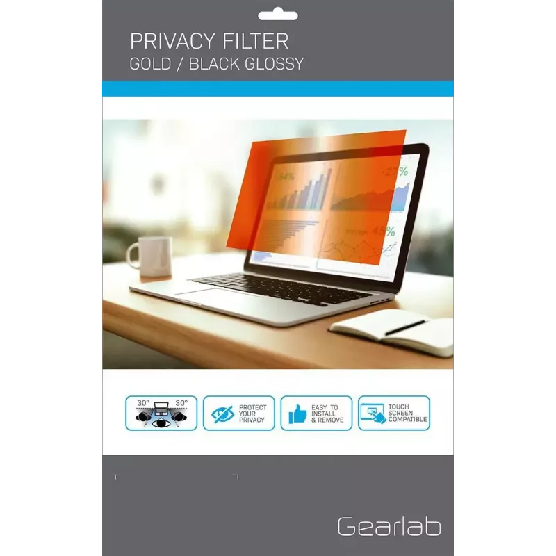 Privatumo filtras be rėmelio eSTUFF GLBG12277156, auksinis, 12,5 inch, 16:9