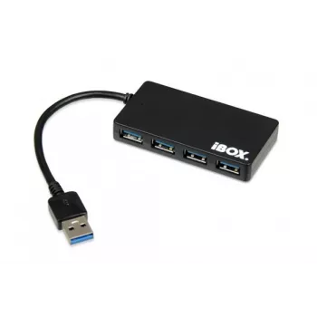 iBox IUH3F56 sąsajų šakotuvas USB 3.2 Gen 1 (3.1 Gen 1) Type-A 5000 Mbit/s Juodas