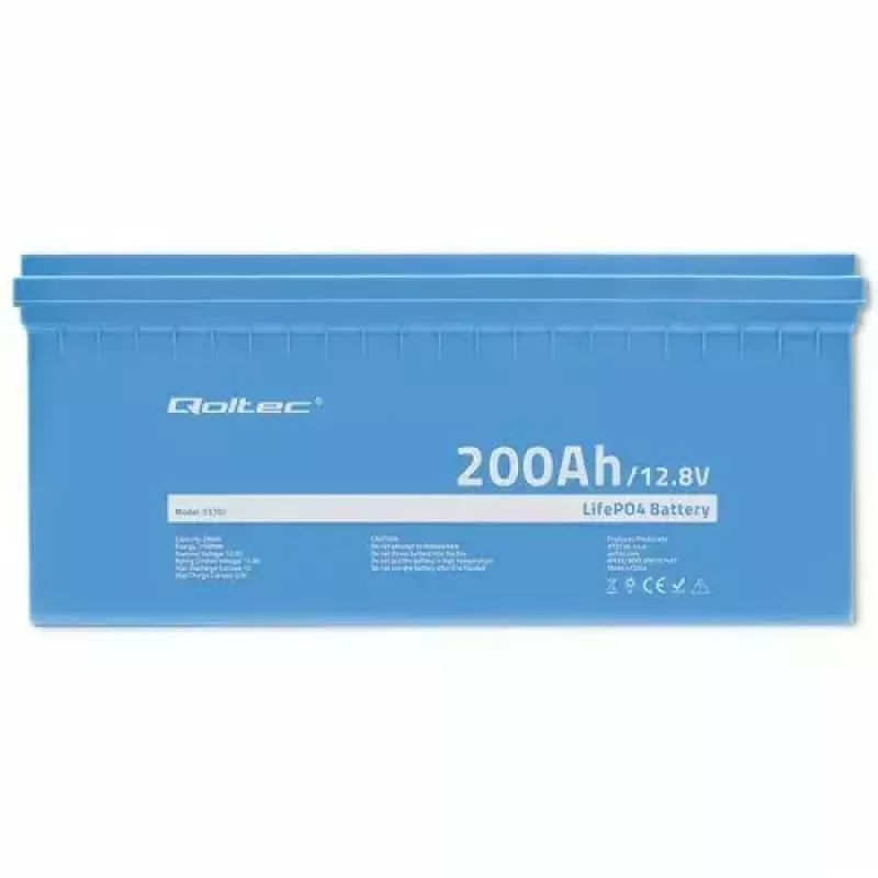 Qoltec 53707 LiFePO4 akumuliatorius 200 Ah 12,8 V