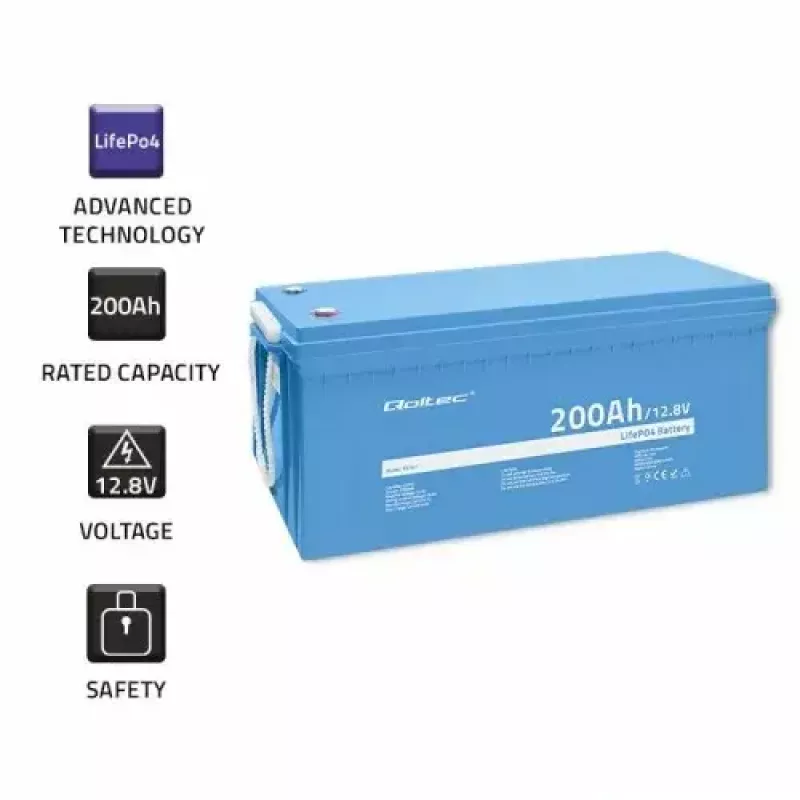 Qoltec 53707 LiFePO4 akumuliatorius 200 Ah 12,8 V