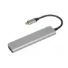 Docking stotelė IBOX IUH3SL4K USB Type-C 5 Gbit/s, HDMI 4K@30Hz, PD iki 100W, 2x USB-A, 2x USB-C, kortelių skaitytuvas, sidabrinė