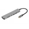 Docking stotelė IBOX IUH3SL4K USB Type-C 5 Gbit/s, HDMI 4K@30Hz, PD iki 100W, 2x USB-A, 2x USB-C, kortelių skaitytuvas, sidabrinė