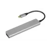 Docking stotelė IBOX IUH3SL4K USB Type-C 5 Gbit/s, HDMI 4K@30Hz, PD iki 100W, 2x USB-A, 2x USB-C, kortelių skaitytuvas, sidabrinė