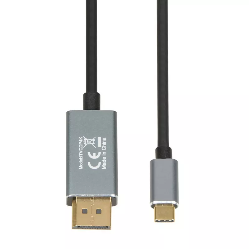 Adapteris vaizdo kabelis IBOX ITVCDP4K USB Type-C į DisplayPort 1,8 m juodas