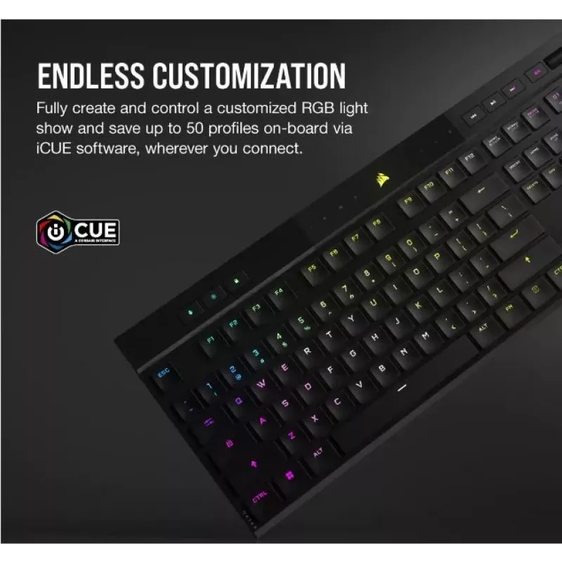 Belaidė klaviatūra Corsair K100 AIR RGB Ultra Thin Cherry MX