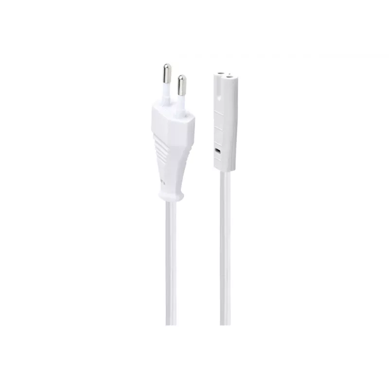 Maitinimo laidas Gembird PC-184/2-W — 1,8 m, C tipo kištukas į C8 jungtį, baltas