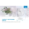 Stalo ventiliatorius Midea FT40-21M — 40 cm skersmuo, 3 greičiai, svyravimas, 25 W, baltas