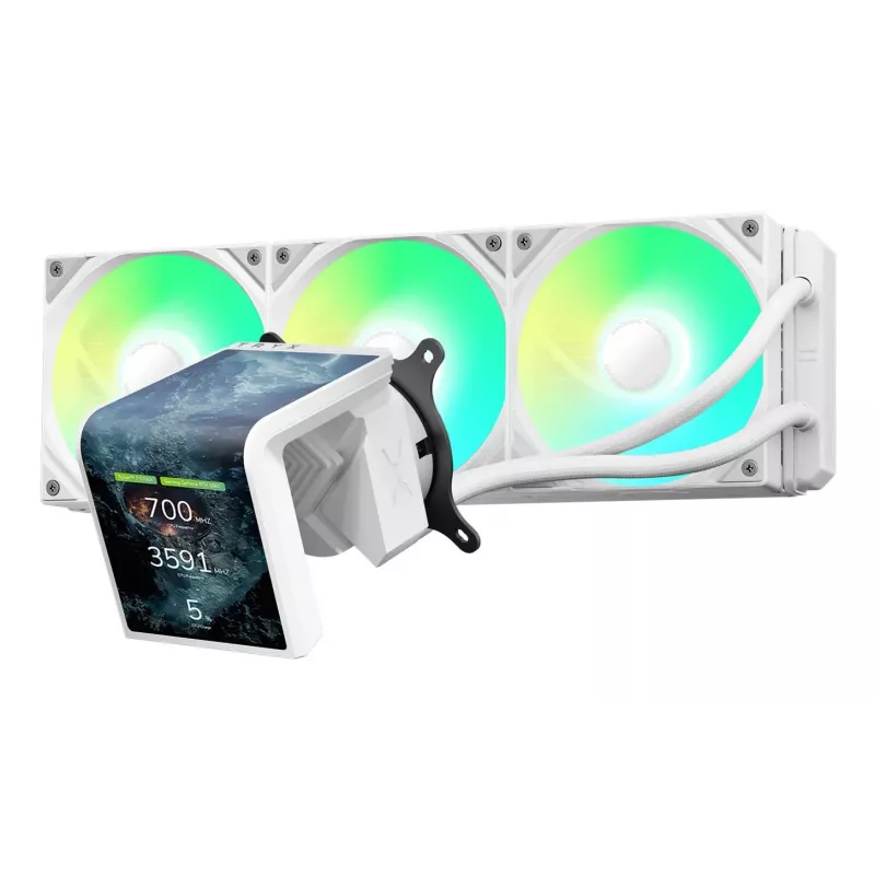 Skystas CPU aušintuvas TRYX PANORAMA SE ARGB 360 3D-AMOLED ekranas, 360mm radiatorius