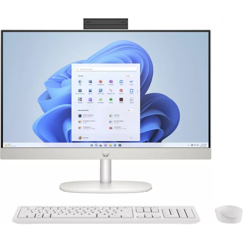 HP 24-cr0312nw AMD Ryzen™ 5 7520U 60,5 cm (23.8 inch) 1920 x 1080 All-in-One kompiuteris 16 GB LPDDR5-SDRAM 512 GB SSD Windows 11 Home Wi-Fi 6 (802.11ax) Baltas