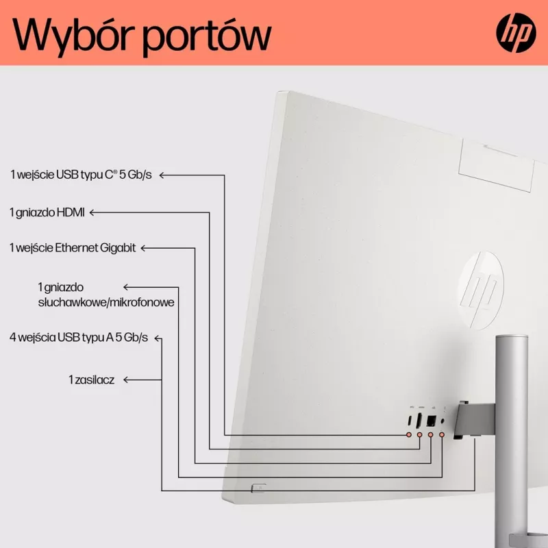 HP 24-cr0312nw AMD Ryzen™ 5 7520U 60,5 cm (23.8 inch) 1920 x 1080 All-in-One kompiuteris 16 GB LPDDR5-SDRAM 512 GB SSD Windows 11 Home Wi-Fi 6 (802.11ax) Baltas