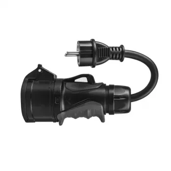 EV įkrovimo kabelis Green Cell EVAK01, Type 1 į Schuko, 16 A, 230–400 V, 0,4 m, juodas