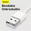 USB laidas Baseus Superior USB 2.0 1,5 m USB A / USB-C / Micro USB / Lightning baltas