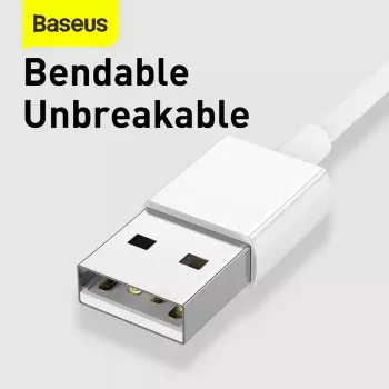USB laidas Baseus Superior USB 2.0 1,5 m USB A / USB-C / Micro USB / Lightning baltas