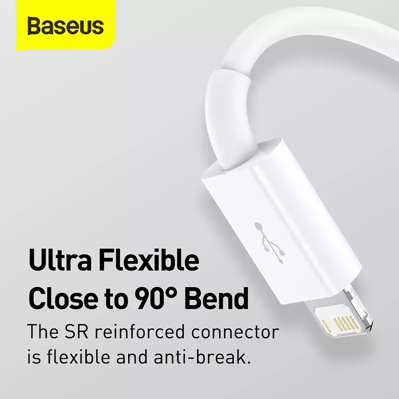 USB laidas Baseus Superior USB 2.0 1,5 m USB A / USB-C / Micro USB / Lightning baltas