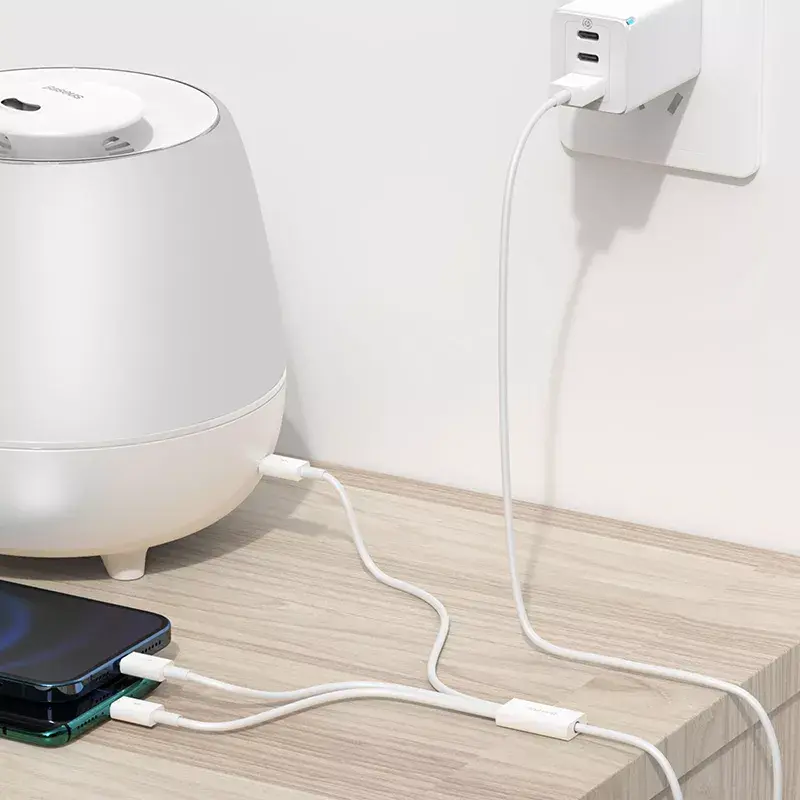 USB laidas Baseus Superior USB 2.0 1,5 m USB A / USB-C / Micro USB / Lightning baltas