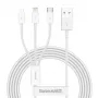 USB laidas Baseus Superior USB 2.0 1,5 m USB A / USB-C / Micro USB / Lightning baltas