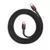 USB-C laidas Baseus Cafule 2m USB-C juodas raudonas