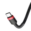 USB-C laidas Baseus Cafule 2m USB-C juodas raudonas