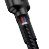 USB-C laidas Baseus Cafule 2m USB-C juodas raudonas