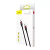USB-C laidas Baseus Cafule 2m USB-C juodas raudonas