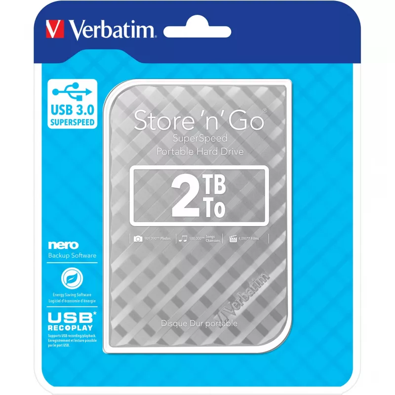 Verbatim Store n Go 2TB USB 3.0 sidabrinis 53198