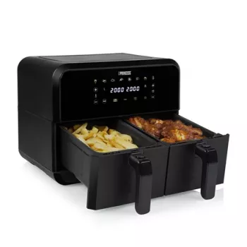 Princess 182068 karšto oro gruzdintuvė su dviem krepšeliais 8 L 2400 W 220°C liečiamas LED (juoda)