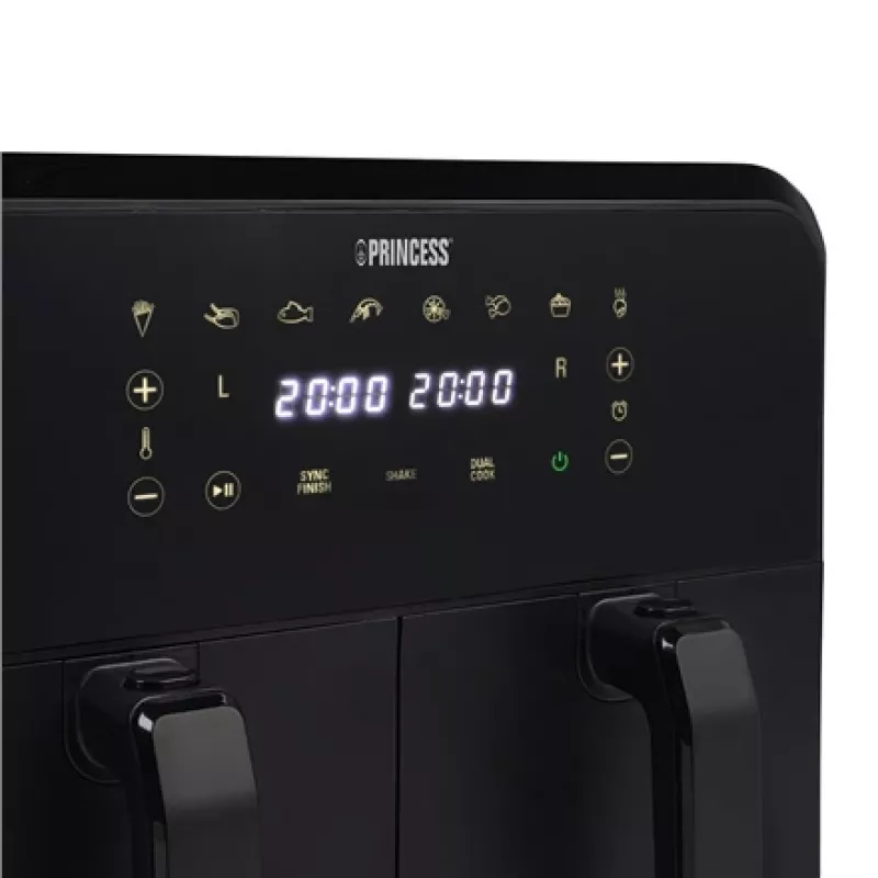 Princess 182068 karšto oro gruzdintuvė su dviem krepšeliais 8 L 2400 W 220°C liečiamas LED (juoda)