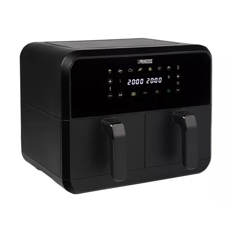 Princess 182068 karšto oro gruzdintuvė su dviem krepšeliais 8 L 2400 W 220°C liečiamas LED (juoda)
