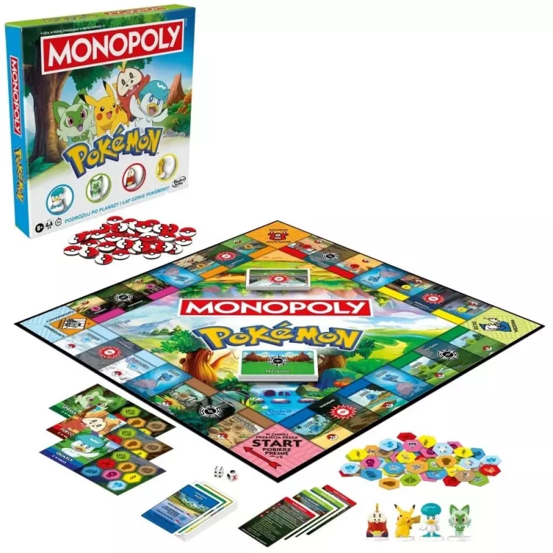 Stalo žaidimas HASBRO Monopoly Pokémon (lenkiškas leidimas) – šeimos žaidimas, kolekcinis teminis rinkinys