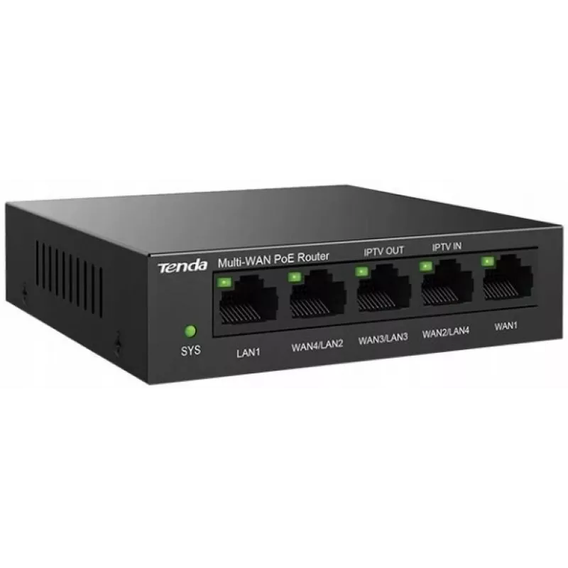 Laidinis maršrutizatorius Tenda G0-5G-PoE Gigabit Ethernet, juodas, IPSec VPN
