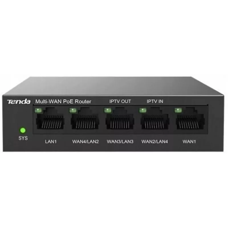 Laidinis maršrutizatorius Tenda G0-5G-PoE Gigabit Ethernet, juodas, IPSec VPN