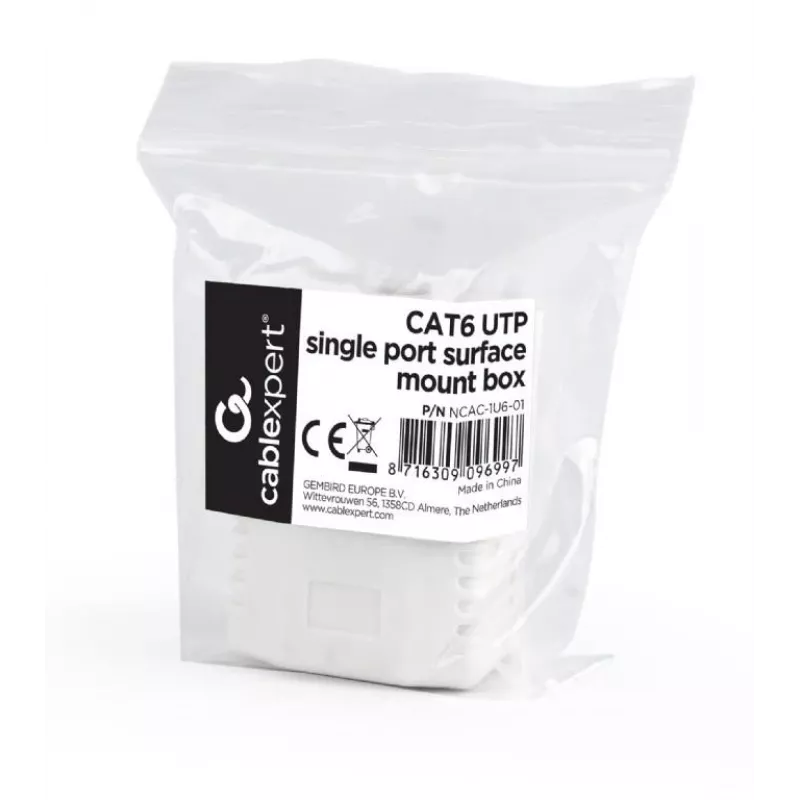 PoE adapteris Gembird NCAC-1U6-01 Cat6 kabeliams, baltas