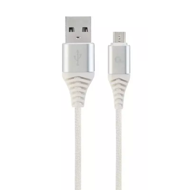 USB kabelis Cablexpert CC-USB2B-AMMBM-2M-BW2, A → Micro-USB B, 2 m, baltas