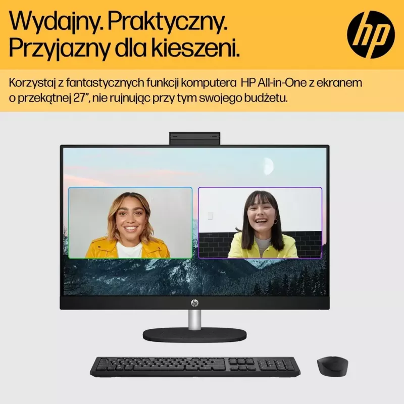 All-in-One kompiuteris HP 27-cr0222nw – 27 inch FHD, AMD Ryzen 7 7730U, 16 GB RAM, 512 GB SSD, Windows 11 Home, Wi‑Fi 6